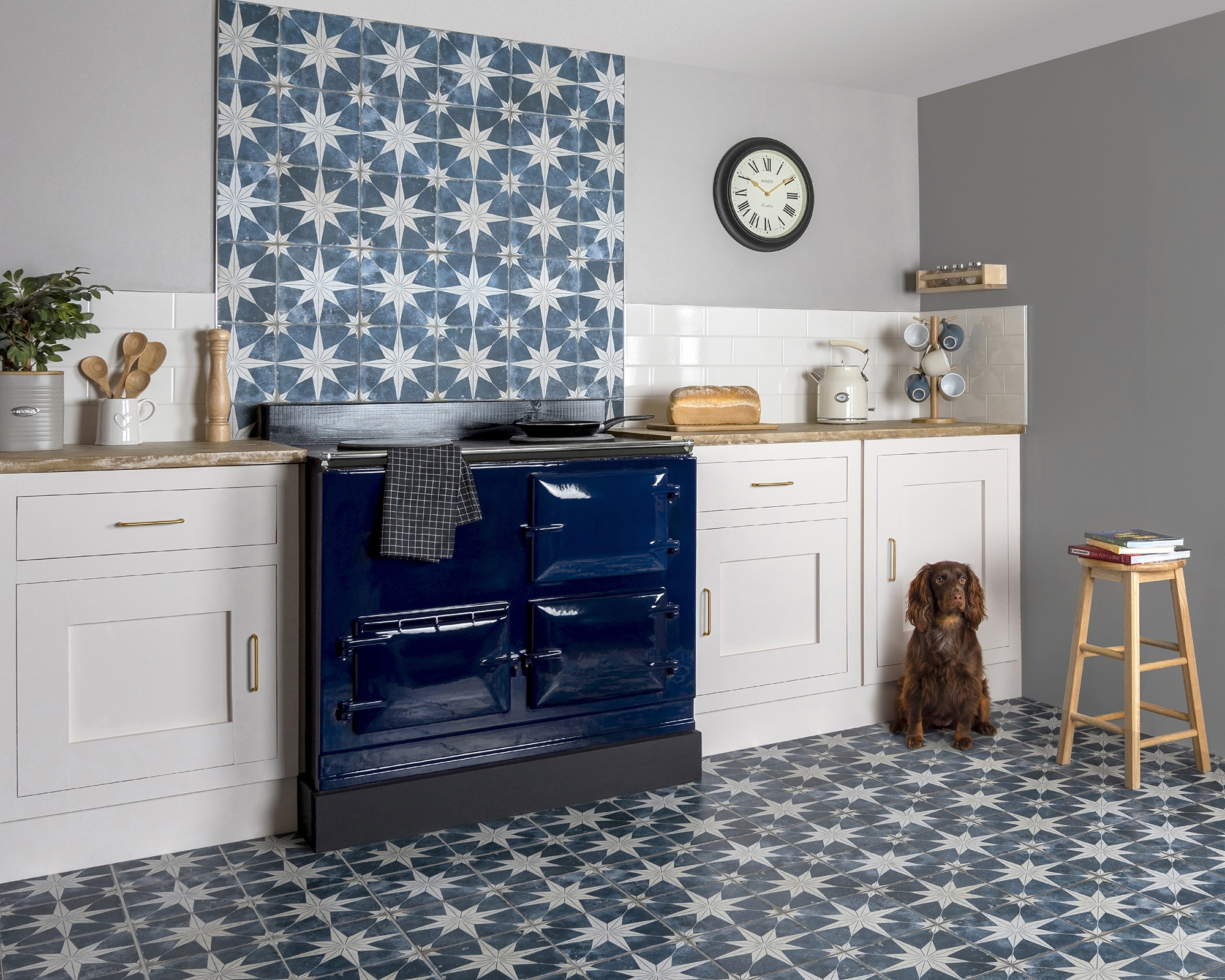 Scintilla sky star pattern tiles in kitchen