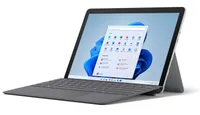 Microsoft Surface Go 3 with keyboard attached and the desktop showing