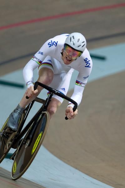 Edward Clancy (Great Britain) was quickest in the 250m flying lap in the men's omnium.