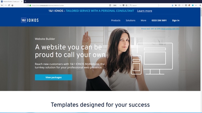 IONOS offers a decent website builder