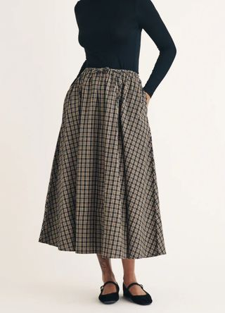 Nobody's Child Black Check Midi Skirt