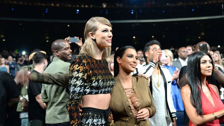 los angeles, ca august 30 taylor swift and kim kardashian west attend the 2015 mtv video music awards at microsoft theater on august 30, 2015 in los angeles, california photo by kevin mazurmtv1415wireimage