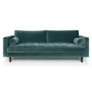 blue velvet loveseat