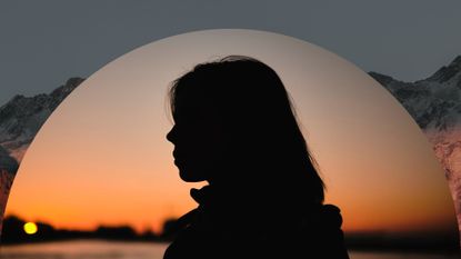 woman's silhouette in the sunset meant to symbolize chiron retrograde