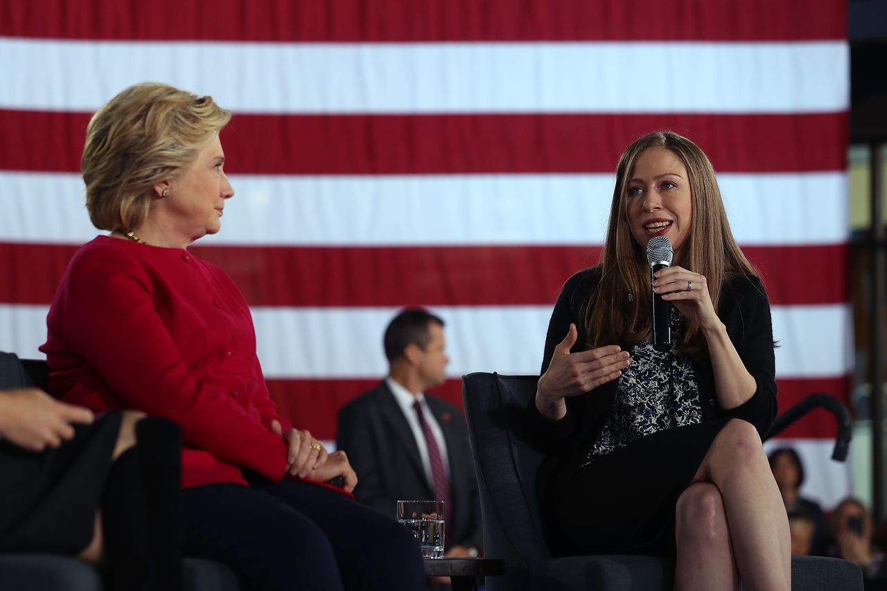 Hillary and Chelsea Clinton.