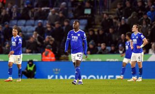 Leicester react to conceding a goal