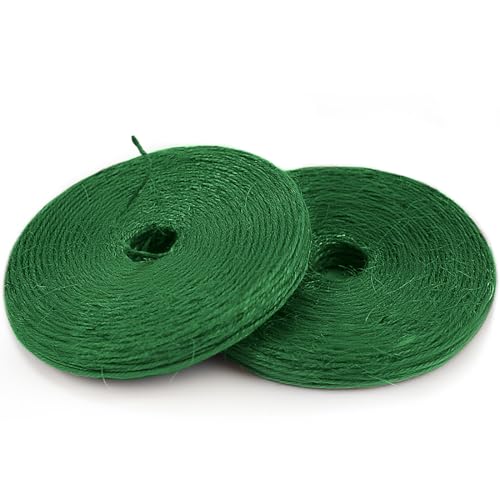 Perkhomy 800 Feet (2pcs * 400feet) Garden Twine Strong Natural Jute Long Green Twine for Gardening Tomato Climbing Plant Tie Floristry Crafts Gift Wrapping Packing Decor