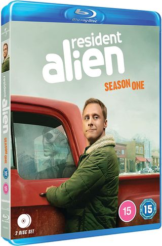 The Blu-ray cover for Resident Alien season one.