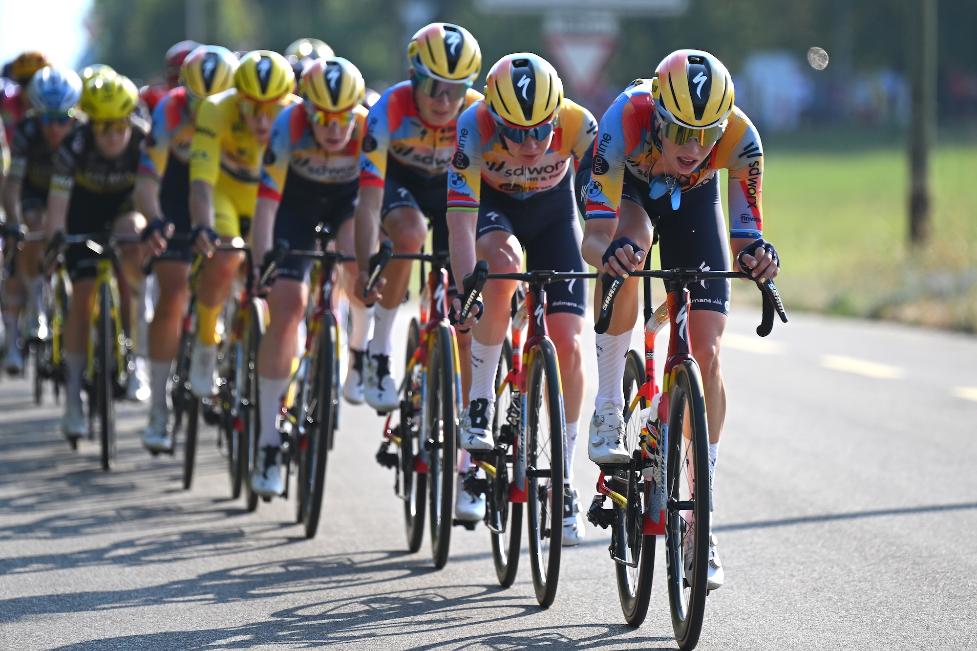 Mischa Bredewold competes during the 5th Tour de France Femmes 2026, Stage 2