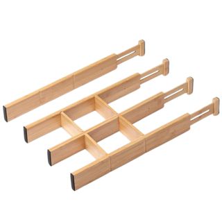 Adjustable wooden closet drawer organizer