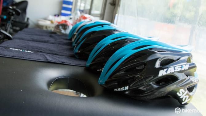The Kask helmets of Team Sky