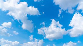 Blue sky and white cloud nature background.