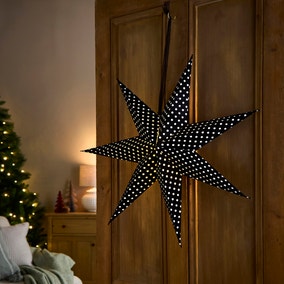 Light Up Spotty Paper Star Hanging Decoration