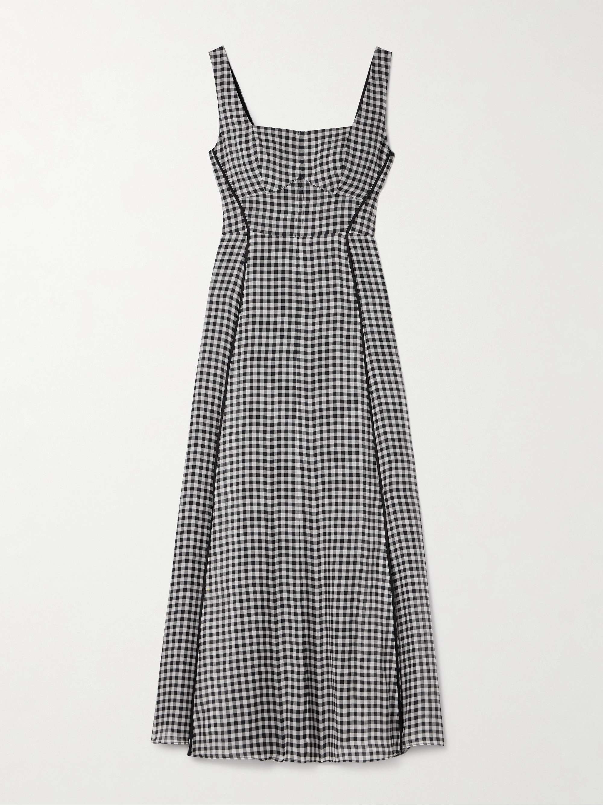 Gingham Silk Midi Dress