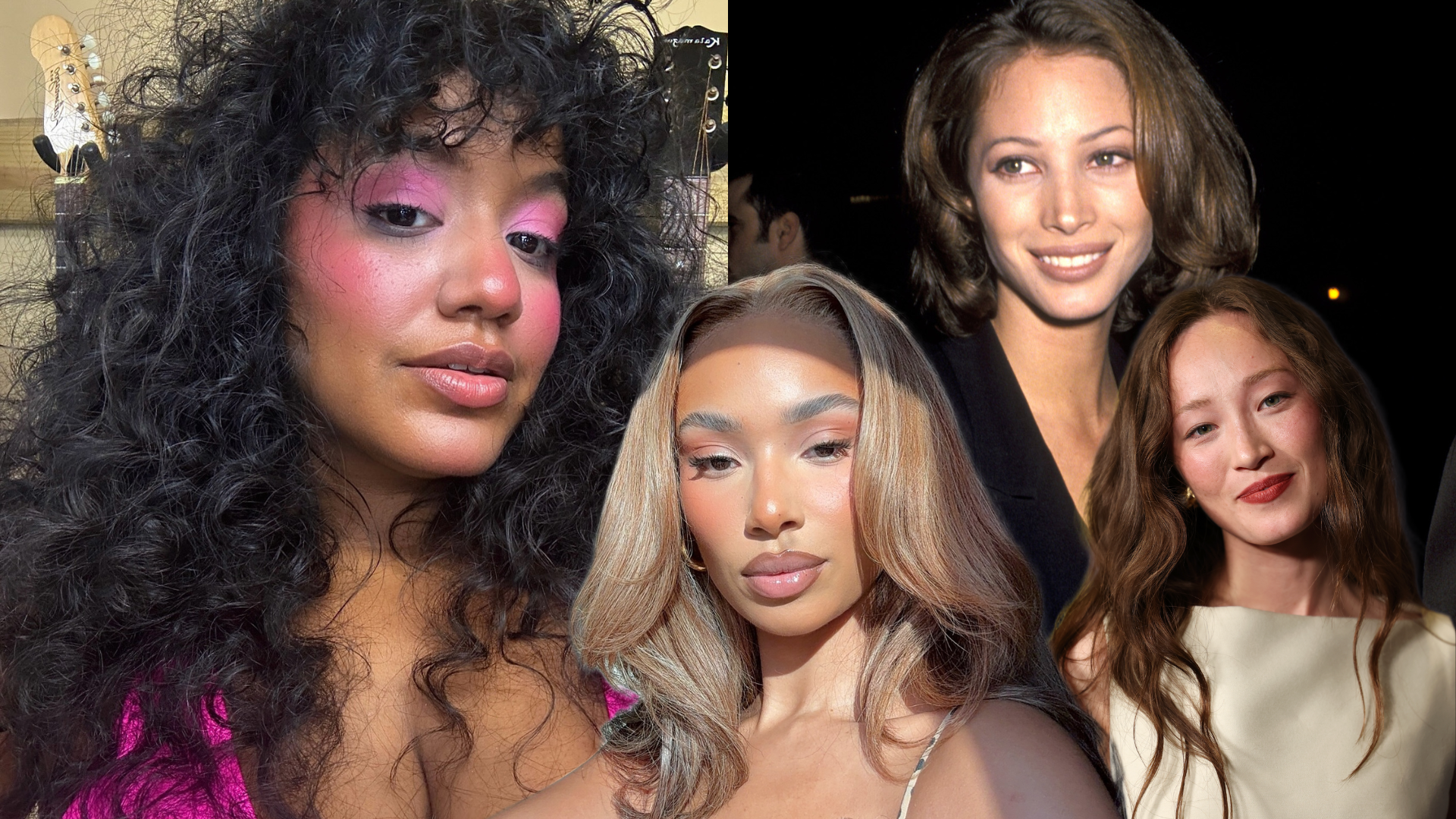 Photo collage of fall hair trends 