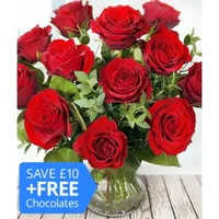 12 Red Roses | £39.99 £29.99 at eflorist