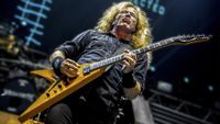 Dave Mustaine performs during Megadeth concert as part of Dystopia World Tour at Luna Park on August 22, 2016 in Buenos Aires, Argentina.