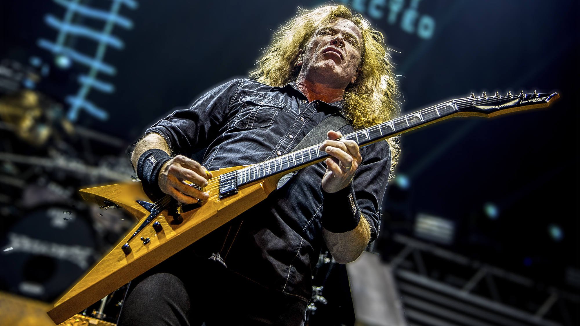 Dave Mustaine performs during Megadeth concert as part of Dystopia World Tour at Luna Park on August 22, 2016 in Buenos Aires, Argentina. 