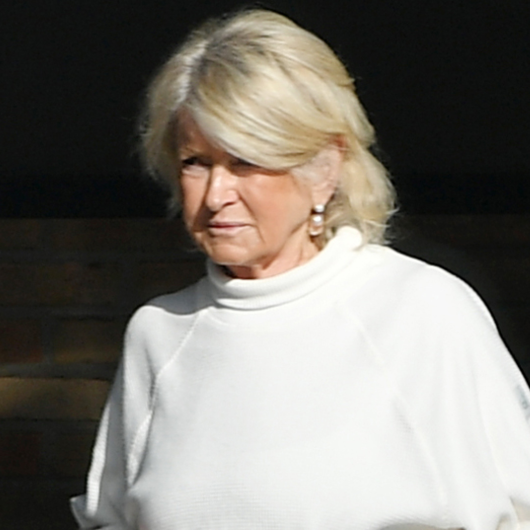 Martha Stewart made a matching sweatsuit look chic with slip-on sneakers