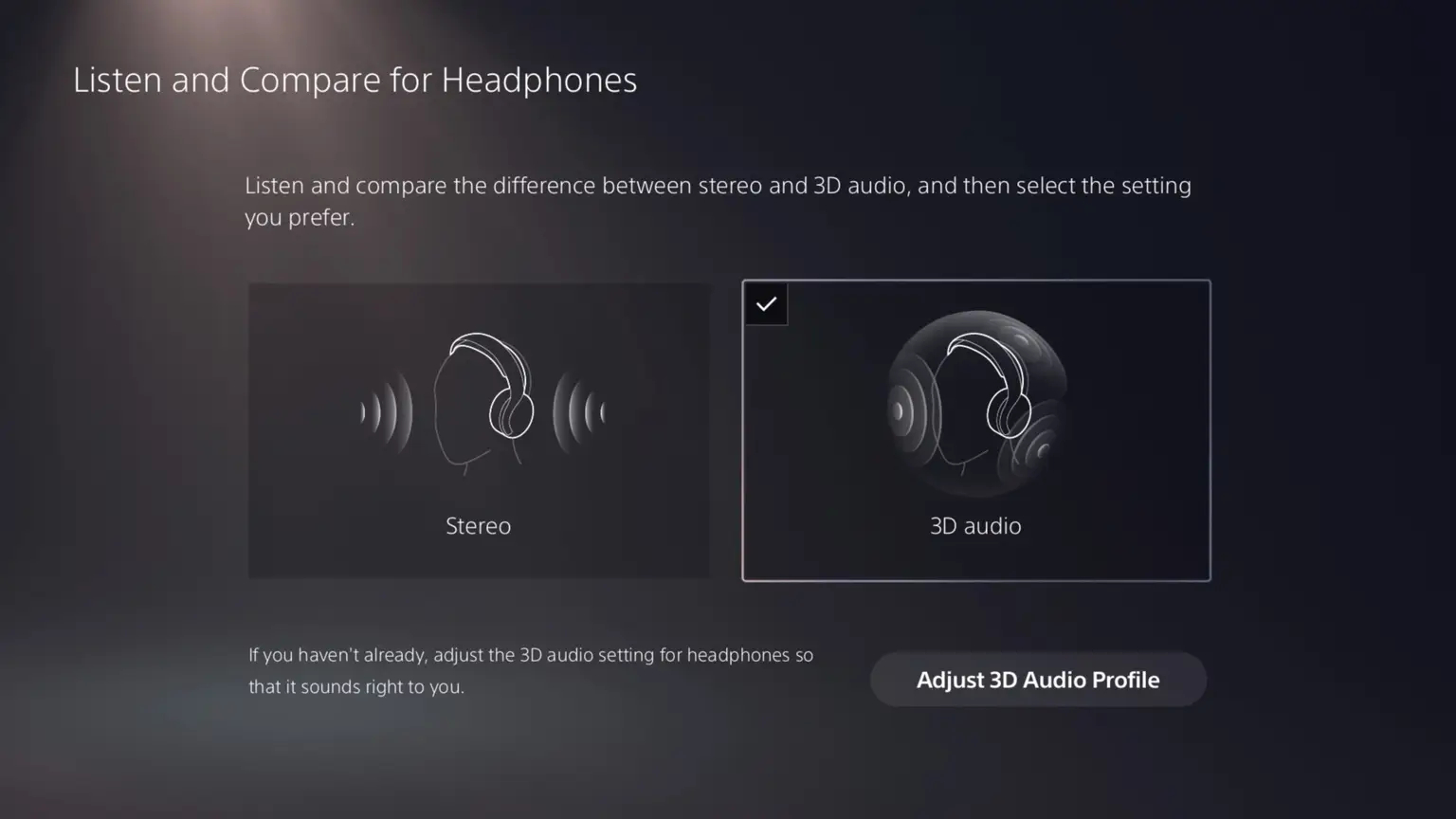 PS5 Audio Setting