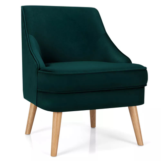 A green velvet accent chair from Target