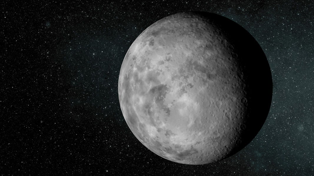 An artist's conception of the tiny alien planet Kepler-37b, which is slightly larger than Earth's moon and orbits its host star every 13 days. It likely has a surface temperature of in excess of 400 deg C (700 deg F). Image released Feb. 20, 2013.