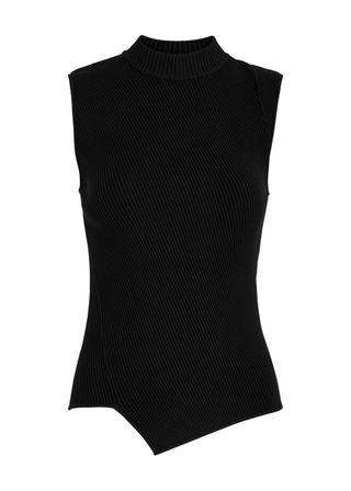 Asymmetric Ribbed-Knit Tank