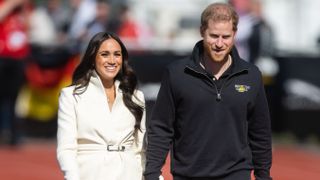 Prince Harry, Duke of Sussex and Meghan, Duchess of Sussex attend the athletics