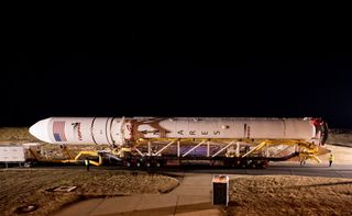 Antares Rocket Rollout Side View