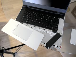 laptop being put back together