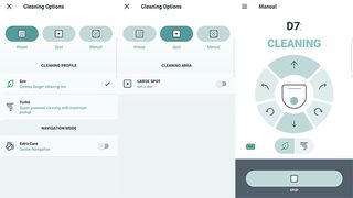 The different cleaning modes in the Neato app