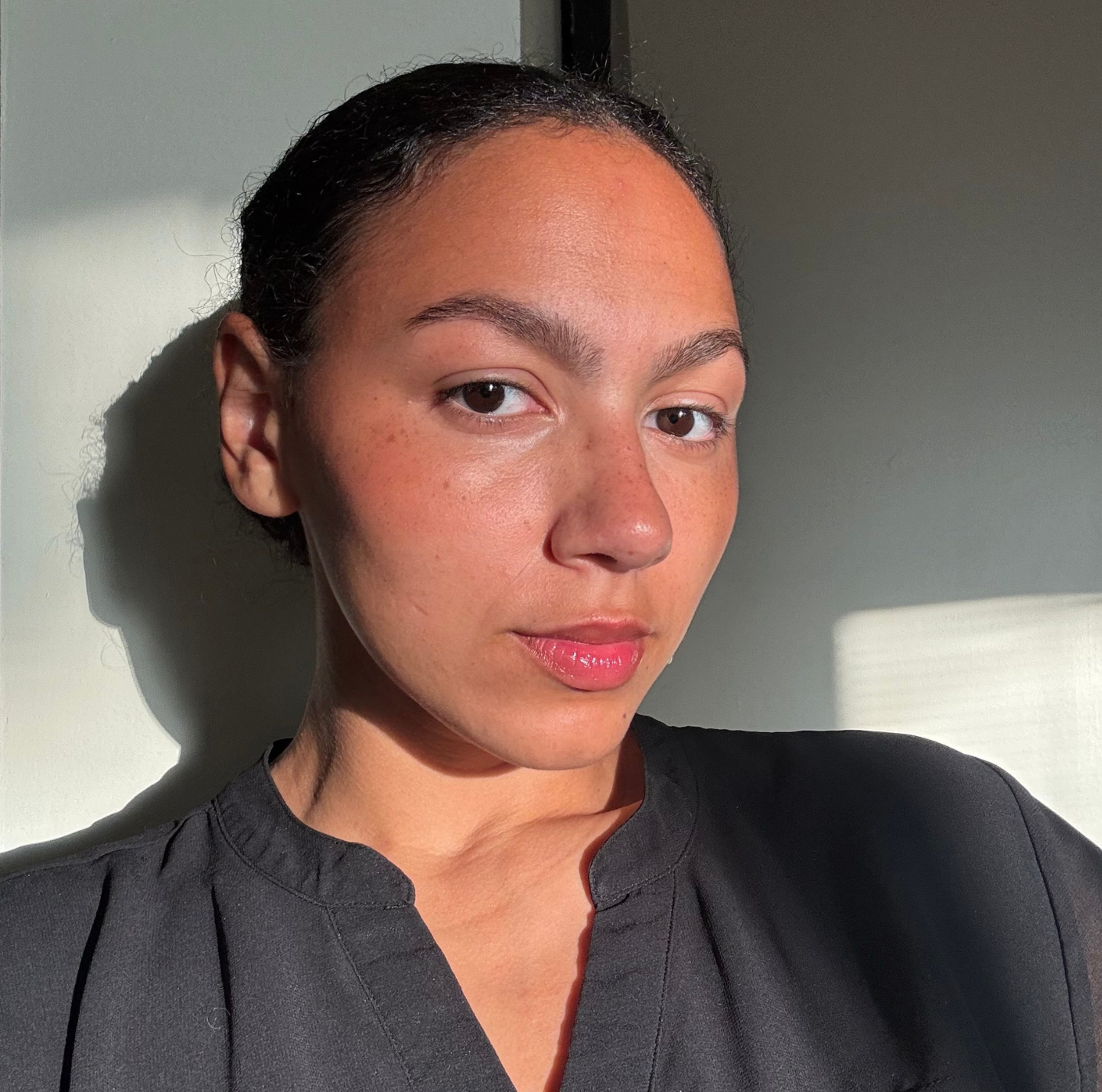 Sabrina Talbert wearing the Morphe Cheek Thrills Multi-Finish Face Trio in After Party.
