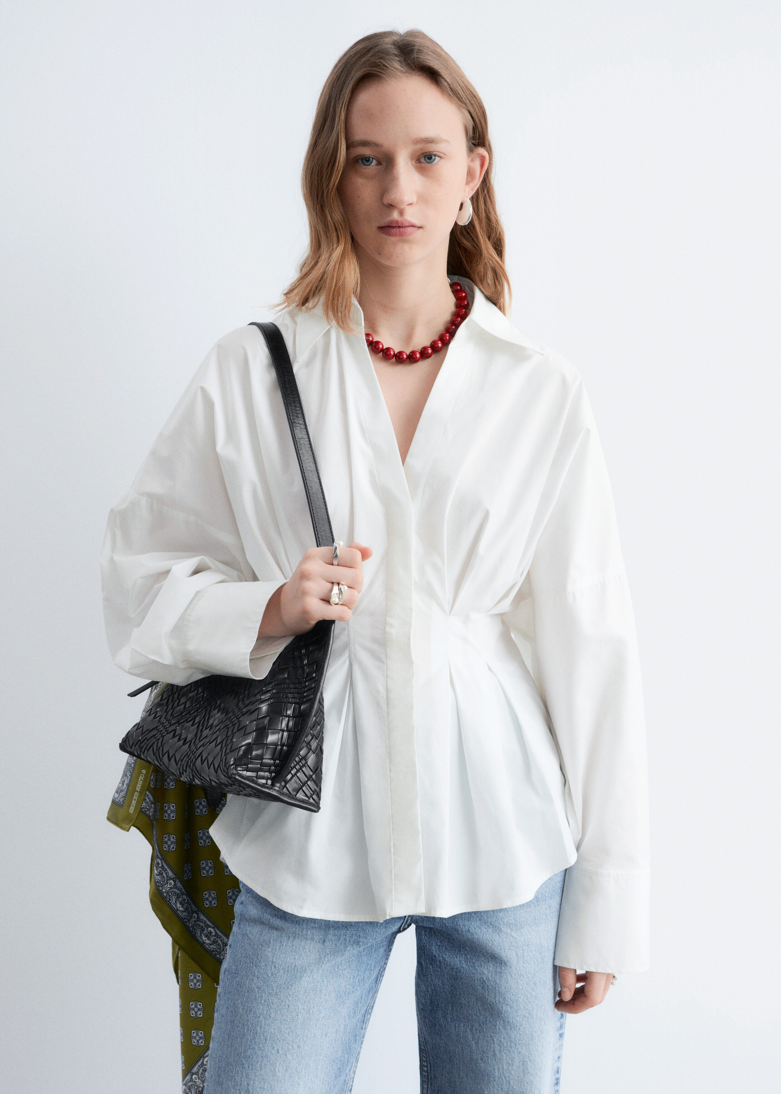 Fitted-Waist Cotton Shirt