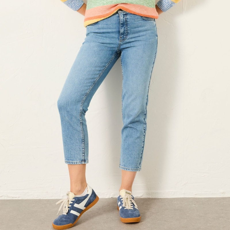 Fat Face, Whitby Bleach Denim Slim Capri Jeans