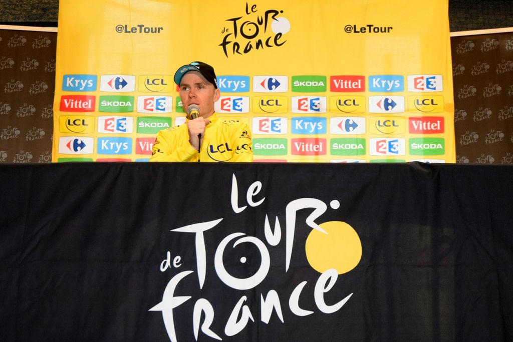 Chris Froome during the press conference for the written press at Morzine