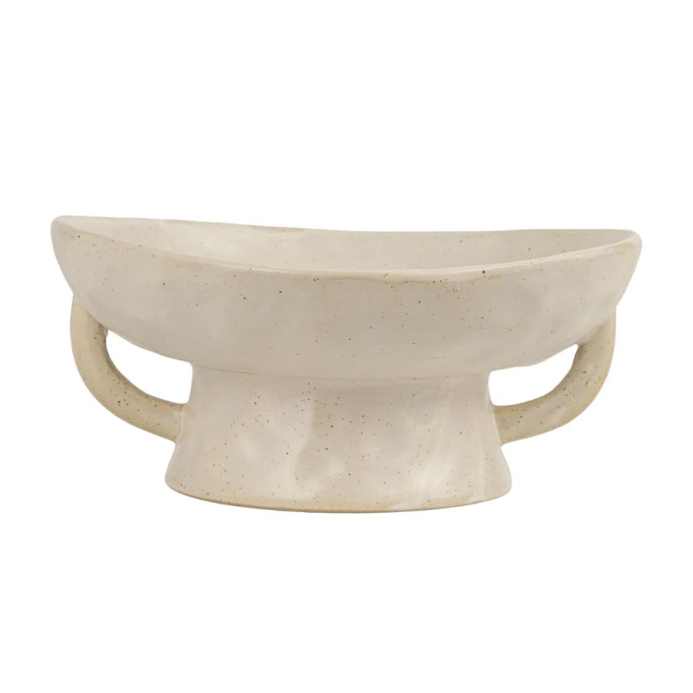 Footed cream bowl with handles