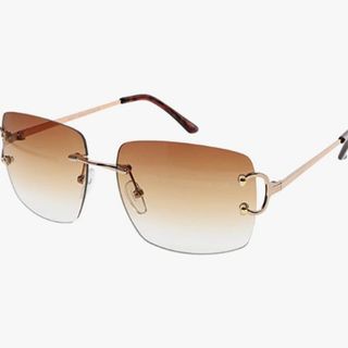 Amazon FLAWLESS EYEWEAR Retro Rimless Rectangle Sunglasses 