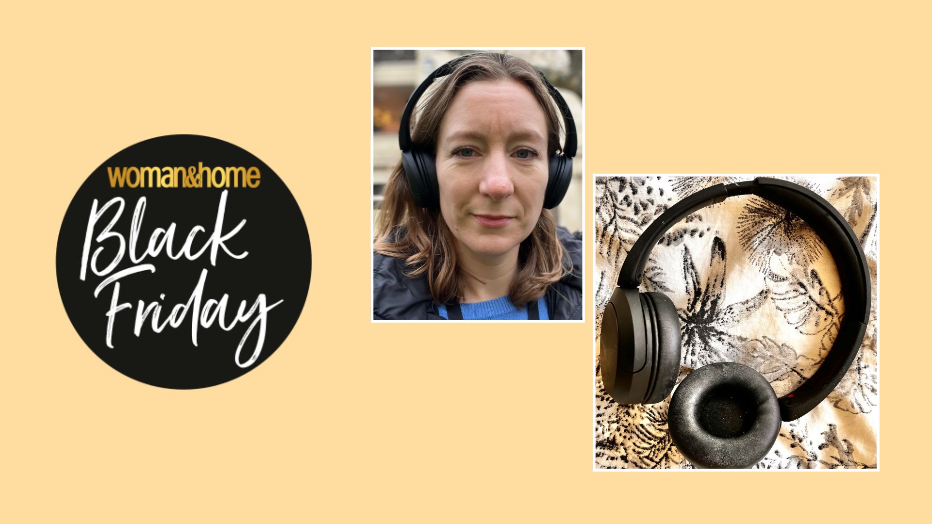 woman&home managing editor Ella Taylor wearing Sony wireless headphones