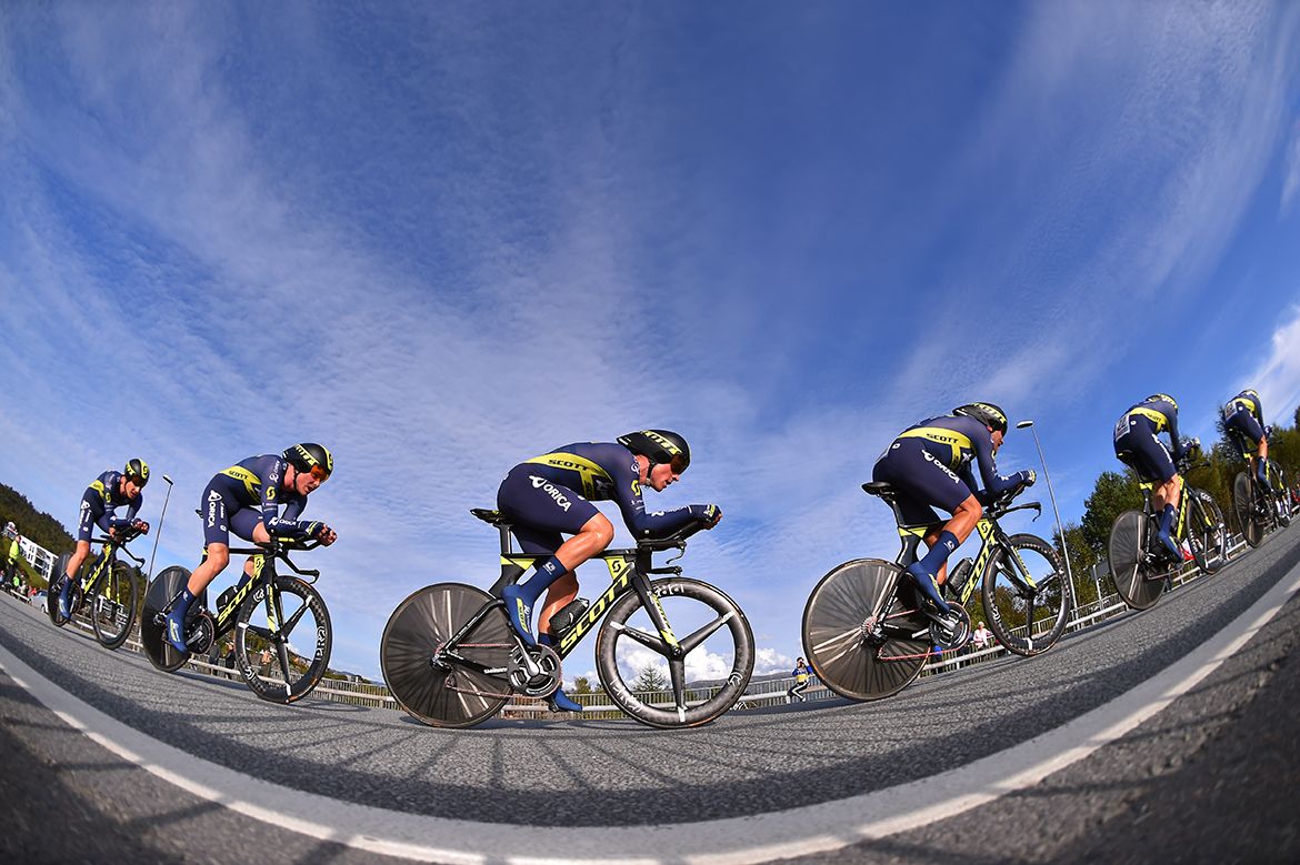 Orica-Scott during the TTT at the Bergen World Championships