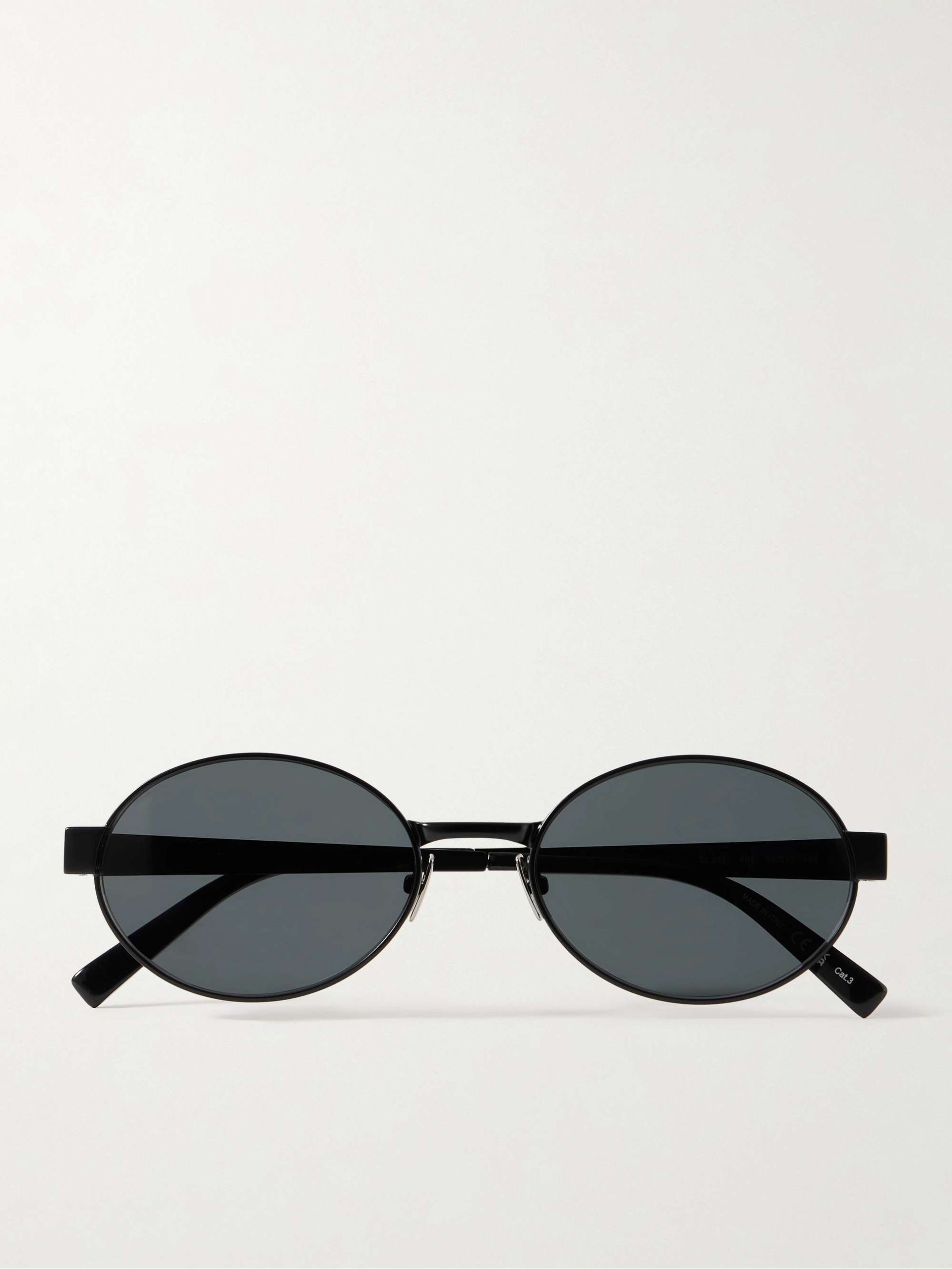 Oval-Frame Metal Sunglasses