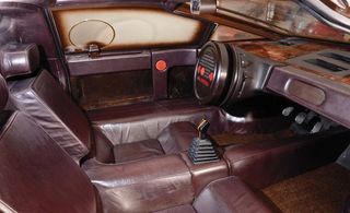 Brown coloured leather seat, Lancia