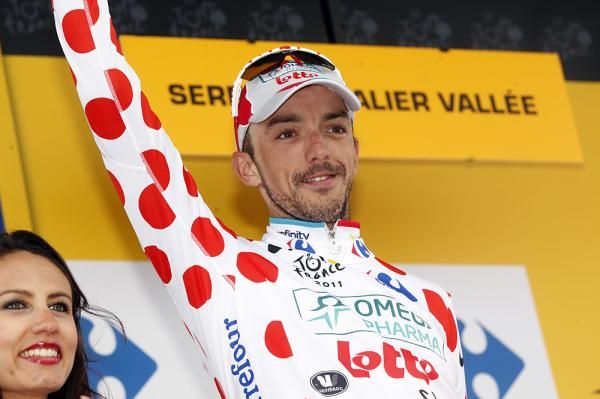 Jelle Vanendert (Omega Pharma-Lotto) kept his polka dot jersey, but only by 2 points over Sanchez
