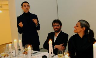 Nick Vinson with designer Noé Duchaufour-Lawrance and partner at PR