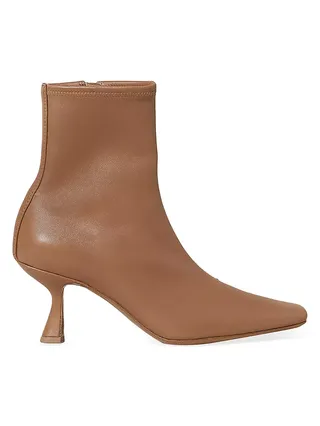 Thandy Curved Heel Leather Booties
