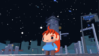 An image of Madeline from Celeste 64, a tribute to the 2018 platformer made in a week by the game's original dev team, with retro-style graphics.
