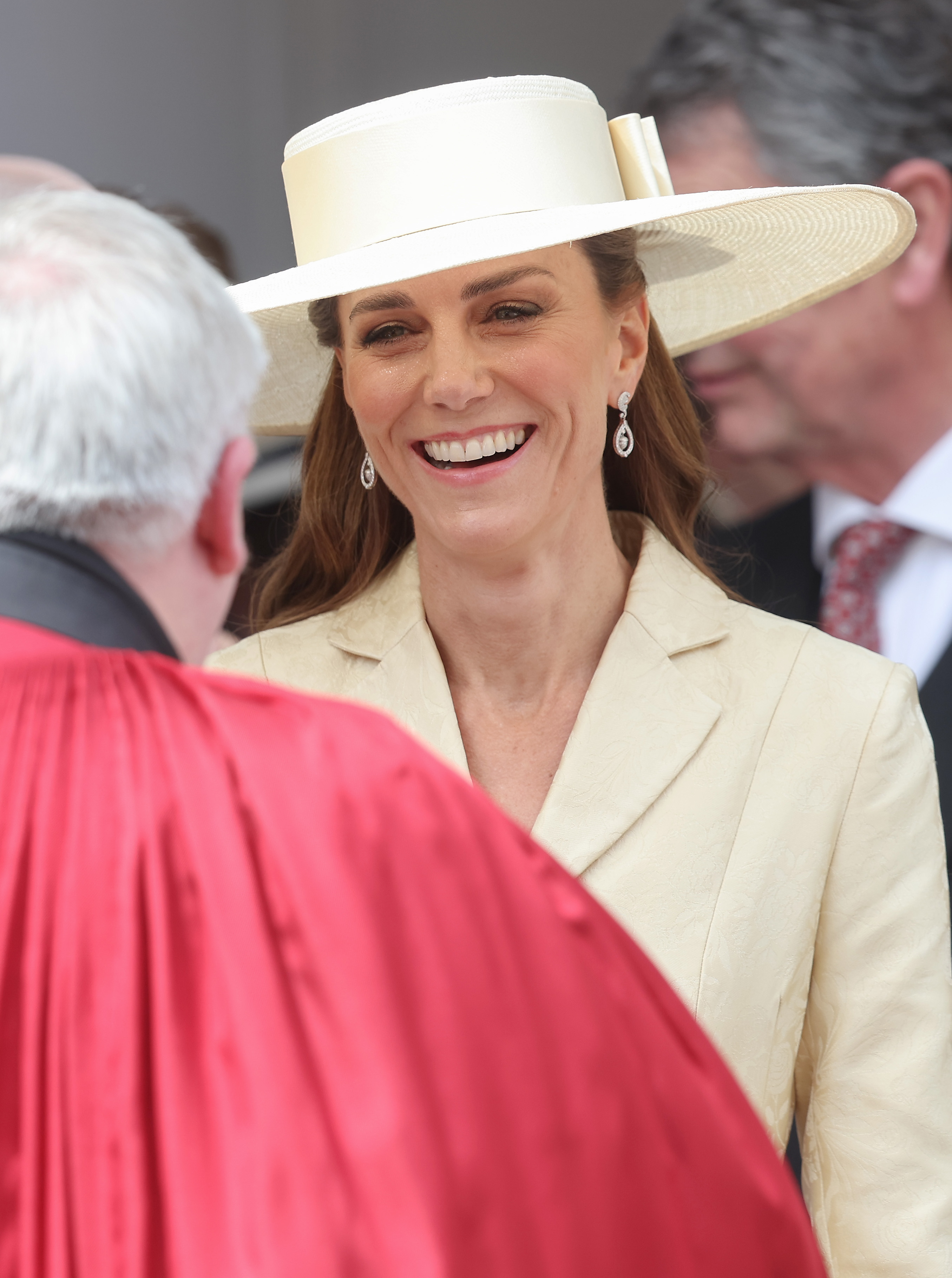 Princess Kate Garter Day 2026, wearing a pale yellow hat and matching blazer