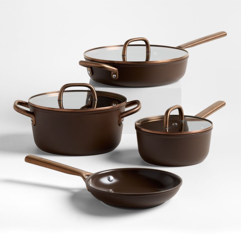 Zwilling &amp;reg; Milano Brown Ceramic Non-Stick 7-Piece Cookware Set
