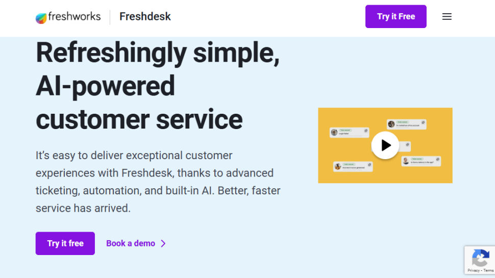 Freshdesk Contact Center website screenshot (June 2025)