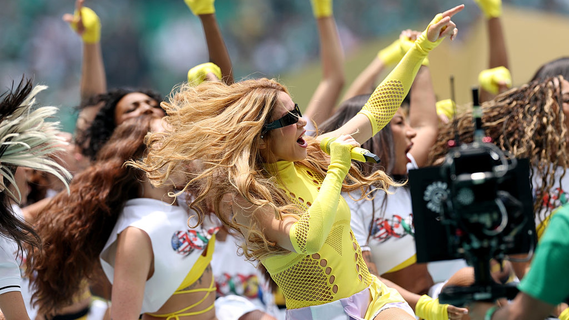 Shakira performs during the Opening Ceremony before the FIFA World Cup 2026 ahead of her performance at the FIFA World Cup 2026 final halftime show