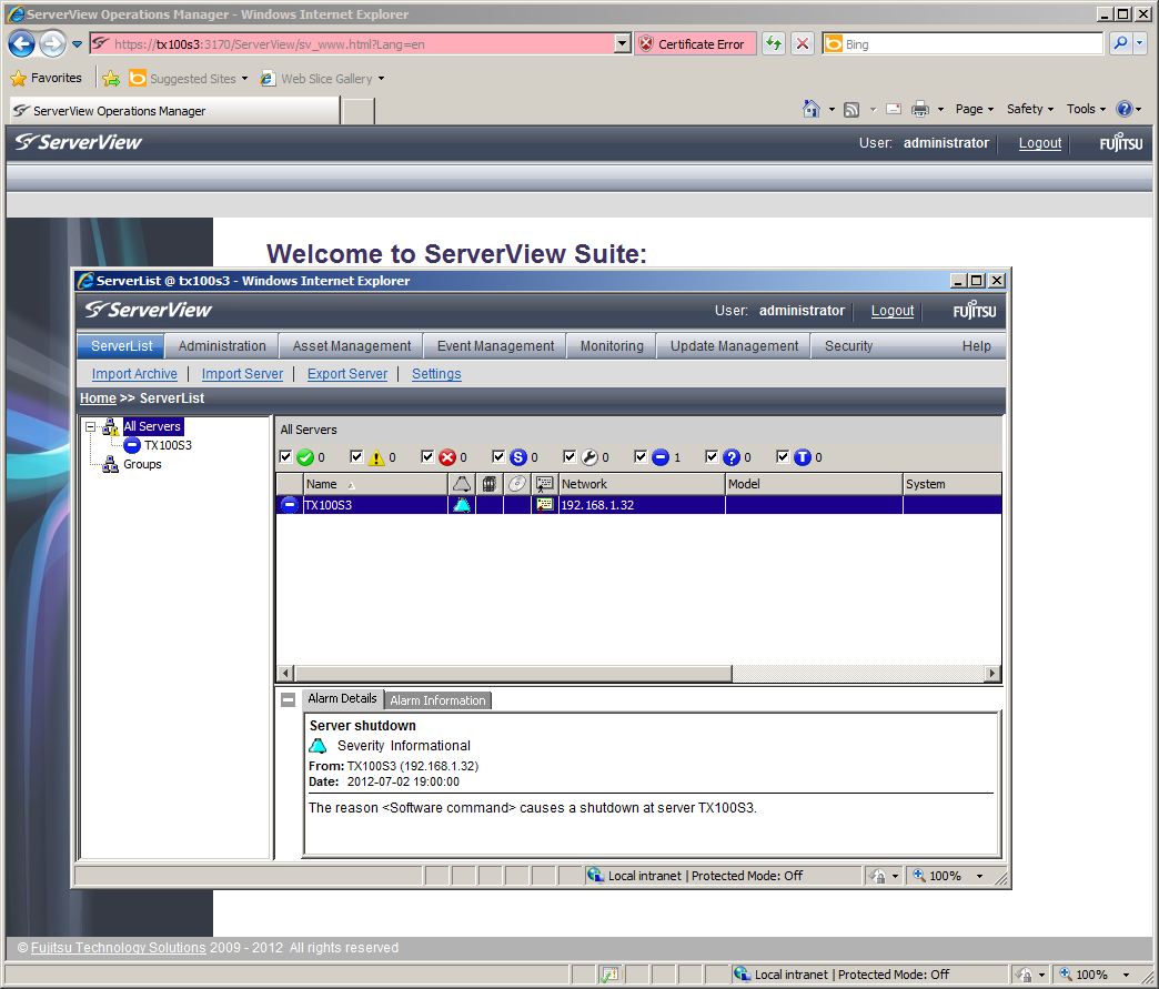 Fujitsu Primergy TX100 - ServerView Suite software